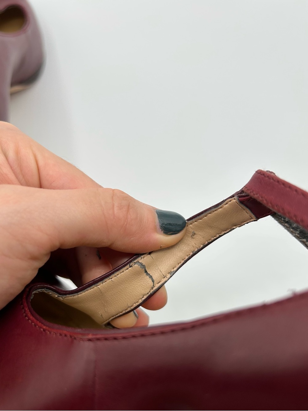 Antonio Melani Wine Red Maroon Leather T Strap Heels Women’s Size 8.5 - Picture 7 of 10